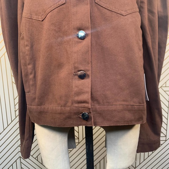 LPA the Label Kyla Denim Jacket Espresso Brown - Picture 5 of 12